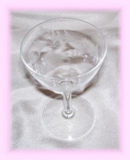 Vintage Set of 6 Javit Crystal Hand Cut Etched Wine Glasses Small 2 Oz