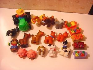 21 Fisher Price Little People Farm Animals Tractor Crates People