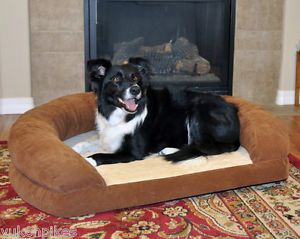40"x33" Large Microfleece Orthopedic Foam Bolster Dog Pet Bed