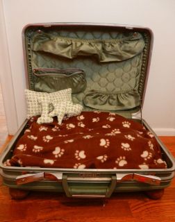 Vintage Suitcase Dog Cat Bed Large