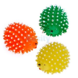Doggie Puppy Dog Vinyl Chew Toy Chompy Hedgehog Squeaker Ball Squeaky Funny Toys