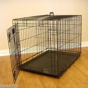 Titan Single Door Folding Wire Dog Pet Crate Cage 24" 30" 36" 42" 48" s XL New