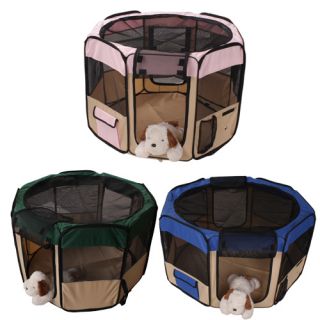 Dog Pet Puppy Kennel Exercise Pen Playpen Soft Crate Cat Feeder Fence Cage