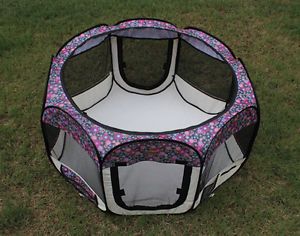 New Small Fashion Flower Pet Dog Cat Tent Playpen Exercise Play Pen Soft Crate