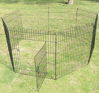 30" 8 Panel Metal Pet Playpen Dog Cat Exercise Play Pen Yard Portable with Gate