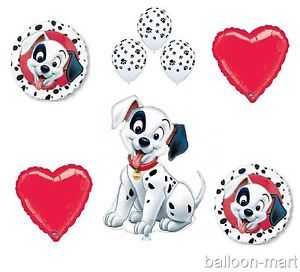 101 Dalmatians Balloons Set Birthday Party Supplies Paw Print Dog Puppy Heart XL