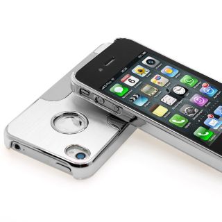 For Apple iPhone 4 4S Aluminum Silver Hard Case Cover Free Screen Protector Pen