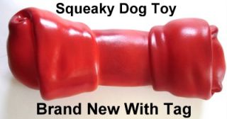 Brand New Pet Dog Toy Squeaky Bone Vinyl Rubber Brown