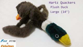 2 Pcs Large Dog Toy Squeak Squeaky Squeaker Hartz Quacker Duck Nutria w Ropes