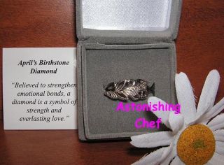 Avon Sterling Silver Genuine Diamond Accent Ring Sz 7