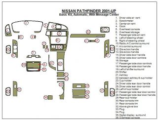 Nissan Pathfinder Le SE Interior Wood Dash Trim Kit Set 2001 2002 2003 03 2004