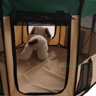 New 35" Small 2 Door Playpen Pet Puppy Dog Cat Tent Crate Exercise Kennel Greem