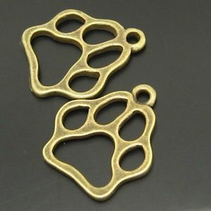 Bronze Tone Cat Paw Prints Dog Paws Charms for Jewelry Choose Size and Quantity
