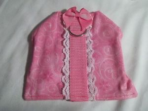 Pet Harness Pink Small Dog Puppy Clothes Handmade Dog Supplies Length 5 1 2"