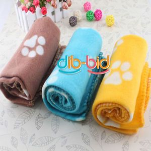 Hot Cute Soft Handcrafted Cozy Warm Paw Prints Pet Dog Cat Fleece Blanket Mat