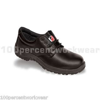 Capps LH708 Safety Work Shoes Mens Black Leather Formal Steel Toe Cap Slip on UK