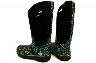 Bogs Women Classic High Tuscany 52475 New Black Blue Waterproof Rain Snow Boots