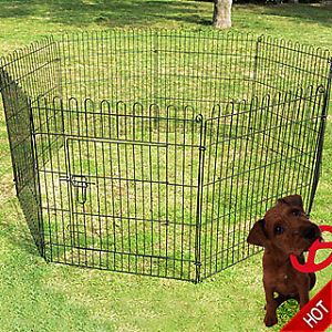 30" 8 Panel Pet Dog Cat Exercise Pen Playpen Fence Yard Kennel Portable Solid