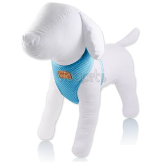 13 16 GIRTH Baby Blue Soft Mesh Comfort Dog Harness Vest Collar Small XS