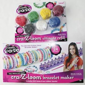 Cra Z Loom Shimmer Sparkle Bracelet Maker Refill Kit 2100 Rubberband Crazy Art