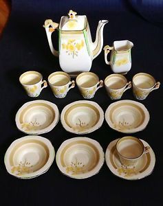 Vintage Burleigh Ware Imperial Shape Made in England Art Deco Tea Set