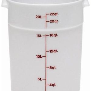 Cambro RFS22 22 Qt Poly White Round Food Storage Container