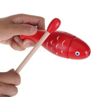 Fashion Wooden Red Fish Percussion Instrument Educational Kids Art Music Toy New