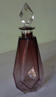 Antique Moser or Baccarat Art Deco Perfume Bottles Jewelry Box Vanity Set 3 Pcs