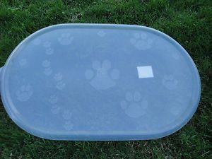 Top Paw Print Clear Dog Cat Pet Bowl Dish Food Water Placemat 21" x 12 75" New