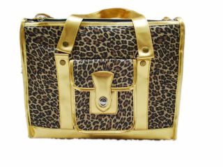 New Leopard Strip Print Carrier Pet Dog Cat Travel Tote