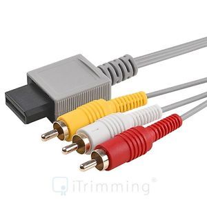 For Nintendo Wiiu Wii U Gamepad Audio Video AV RCA Video Composite Cable Cord