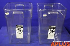 Cambro Plastic Food Storage Containers Square 22 Qt Set of 2