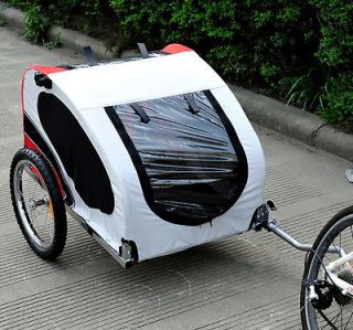 Pet Anaimal Trailer Bike Bicycle Dog Cat Carrier Cart Outdoor Aosom Red Black