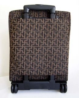 18" L Pet Luggage Carrier Dog Cat Travel Bag Case Rolling Wheel Padded Brown