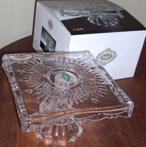 Shannon by Godinger Crystal Freedom 8" Cake Plate New in Box