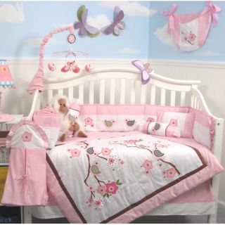 Soho Designs 13 Piece Love Bird Baby Crib Nursery Bedding Set Lovebird