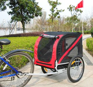 Red Pet Bike Trailer Dog Cat Carrier Bicycle Trailer