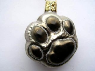 Cat Paw Inge Glas German Glass Christmas Ornament Black Silver