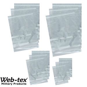 Web Tex 12 x Heavy Duty Resealable Poly Bags Grip Seal Clear Plastic Set Camping