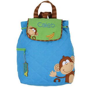 Preschool Boy's Adorable Blue Monkey Quilted Backpack Too Cute