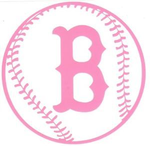 Boston Red Sox Round Baseball Ladies Pink Auto Car Vinyl Decal
