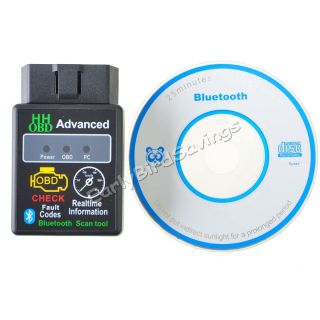 OBD2 OBDII Bluetooth Auto Car Diagnostic Scan Interface Scanner Tool for Android