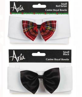 Aria Dog Bowtie Black or Tartan Plaid Bow Tie White Collar Wedding Tuxedo Formal