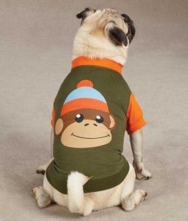 Monkey Business Raglan T Shirt Dog Tee East Side Collection XXS XL Pet Top