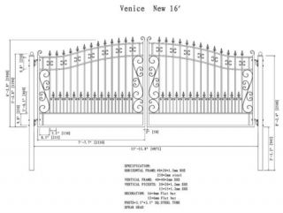 Venice Dual Swing Gate Driveway Gates 16 Ft