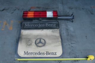 Set of Mercedes Truck Tail Rear Lights w Mud Flap Guard Mounting Bar