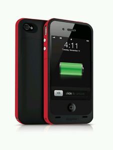 New Mophie Juice Pack Plus iPhone 4 4S Backup Battery Case Red Black