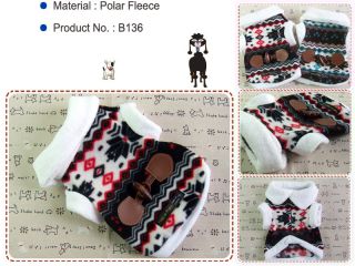 Dog Winter Clothes Pet Apparel Snow Polo Coats Polar Fleece Faux Fur Shirts B136