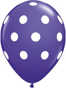 Purple Violet Polka Dots 11" Balloons Birthday Baby Shower Bridal Free Ribbon