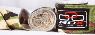 Auth RDX Green Camo Hand Wraps Bandages Boxing Gloves